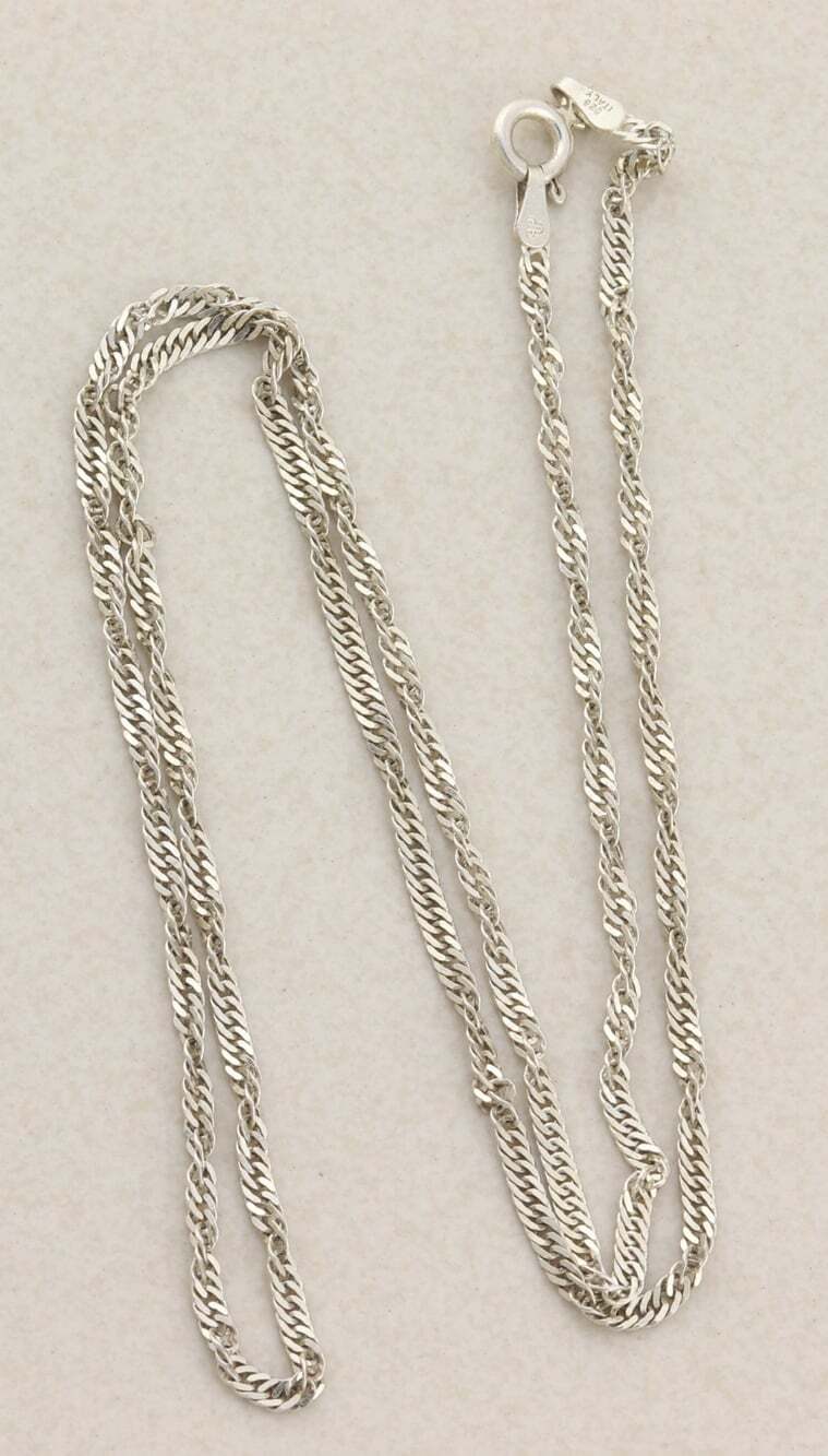 Sterling Silver Twist Chain Singapore Chain Necklace 20 1/2" inch